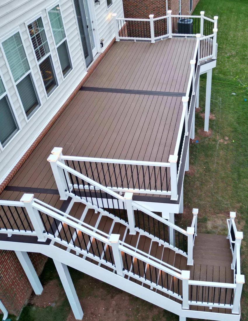 top view of a newly built deck